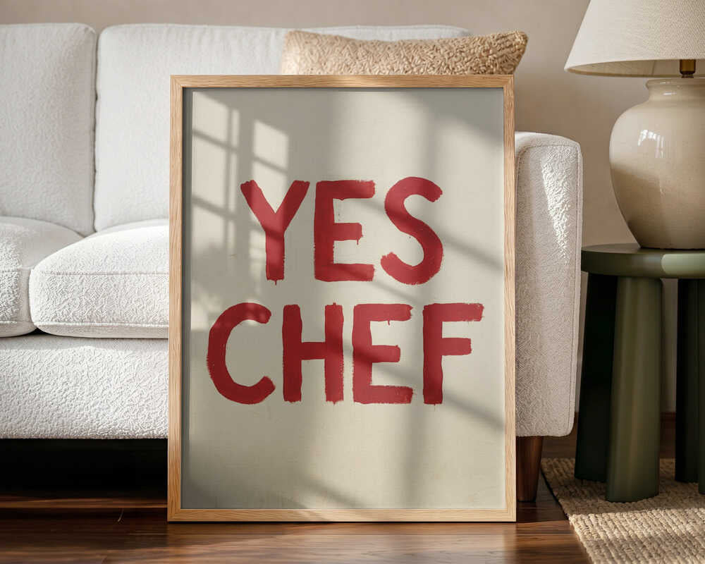 Bold Yes Chef Art Print UK — Abstract Vibrant Wall Art — Kitchen — Wall It All Prints