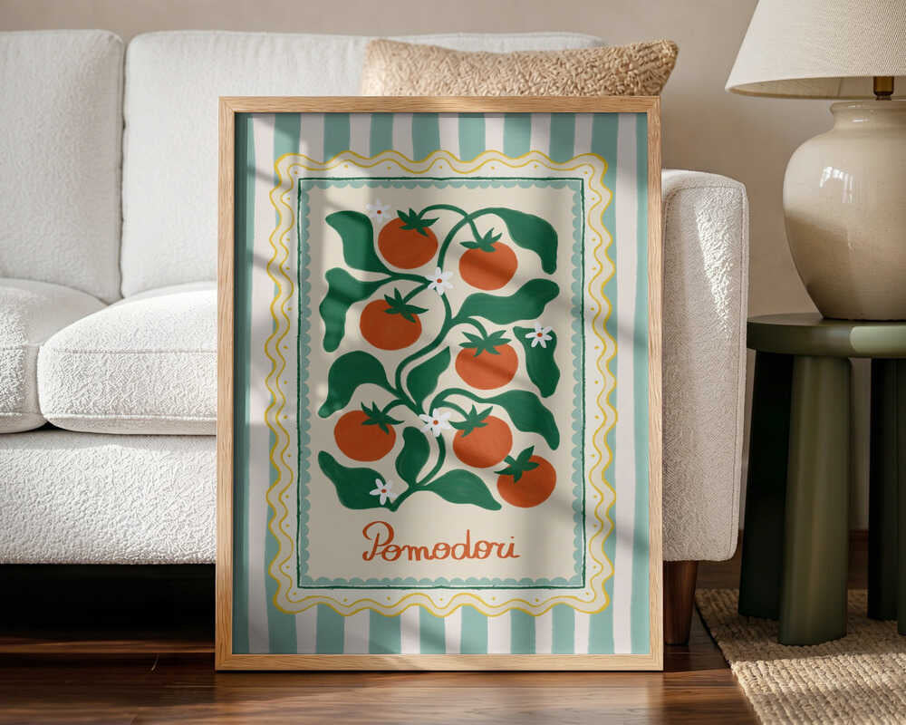 Rustic Italian Pomodori Art Print UK — Botanical Fresh Wall Art — Kitchen — Wall It All Prints