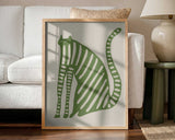 Playful Green Striped Cat