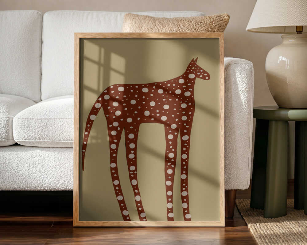 Spotted Earthy Creature Art Print UK — Abstract Minimal Wall Art — Office — Wall It All Prints