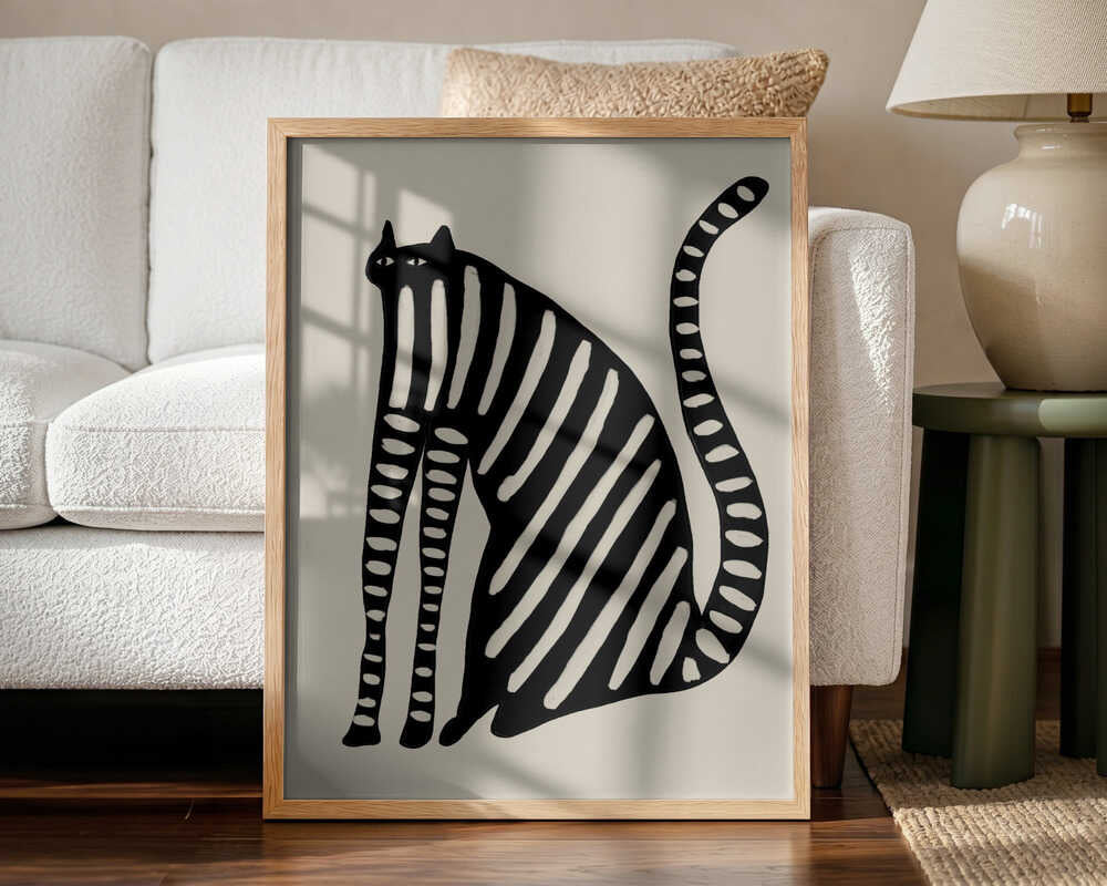 Striped Black Cat