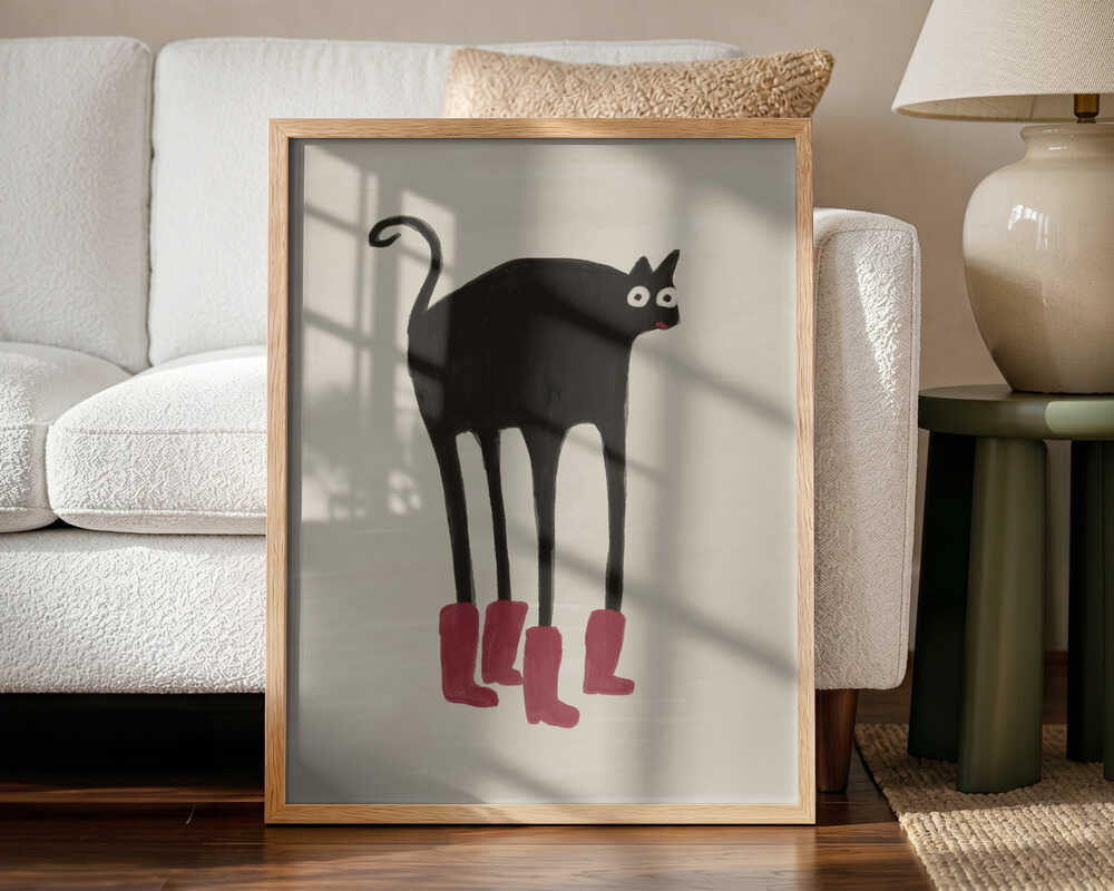 Funny Black Cat Boots