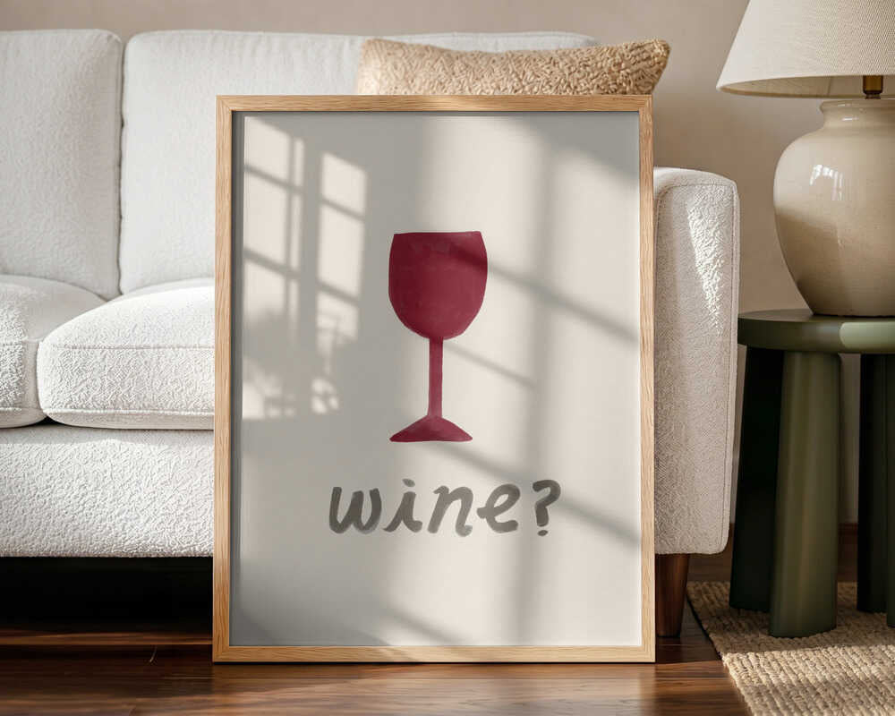 Wine Time? Art Print UK — Abstract Minimal Wall Art — Kitchen — Wall It All Prints