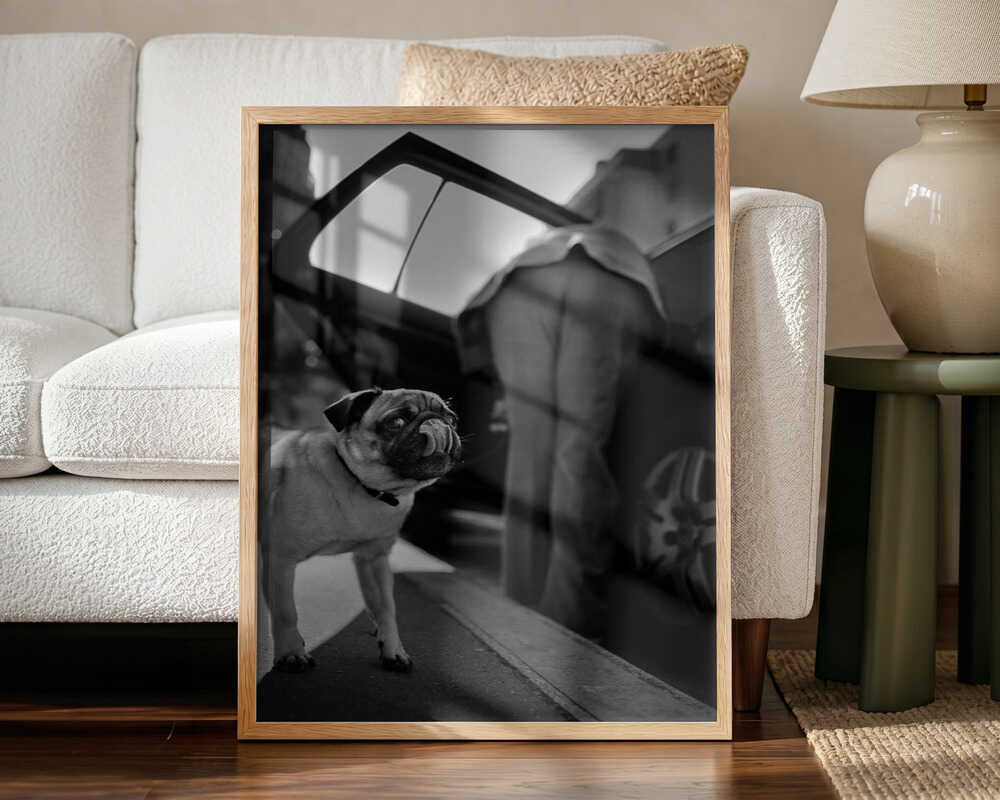 Pug's Funny Moment Art Print UK — Vintage Dark Wall Art — Living Room — Wall It All Prints