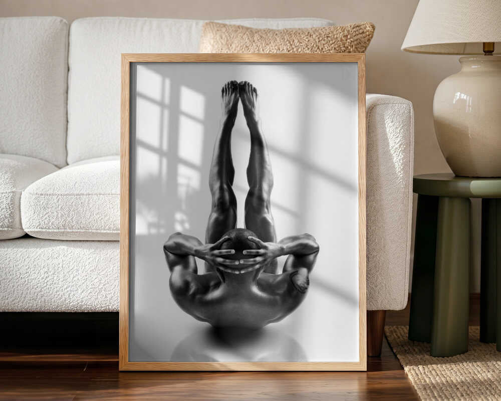 Upward Strength Pose Art Print UK — Dark Moody Dark Wall Art — Bathroom — Wall It All Prints