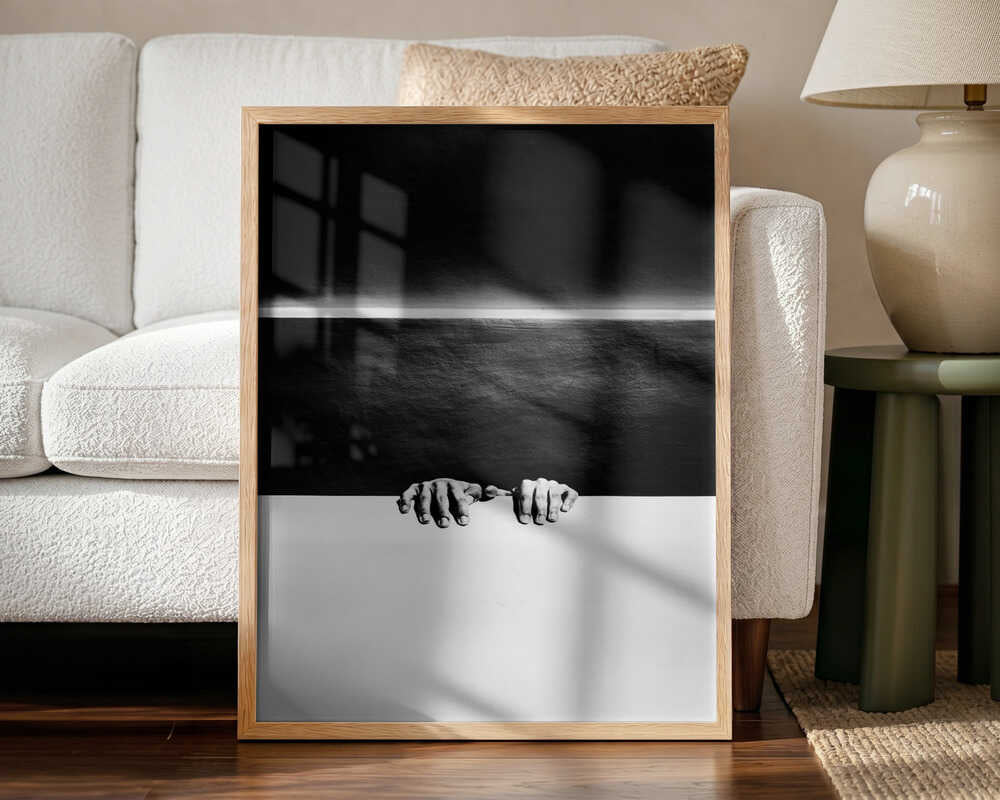 Hands Dark Horizon Art Print UK — Abstract Dark Wall Art — Bathroom — Wall It All Prints