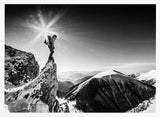 Climber's Winter Summit Art Print UK — Dark Moody Dark Wall Art — Living Room — Wall It All Prints