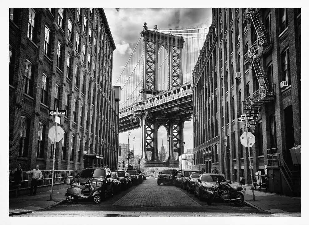 DUMBO Manhattan Bridge View Art Print UK — Dark Moody Dark Wall Art — Living Room — Wall It All Prints
