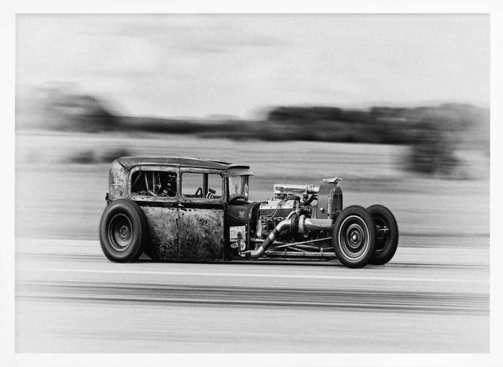 Rusty Hot Rod Racing Art Print UK — Vintage Dark Wall Art — Living Room — Wall It All Prints