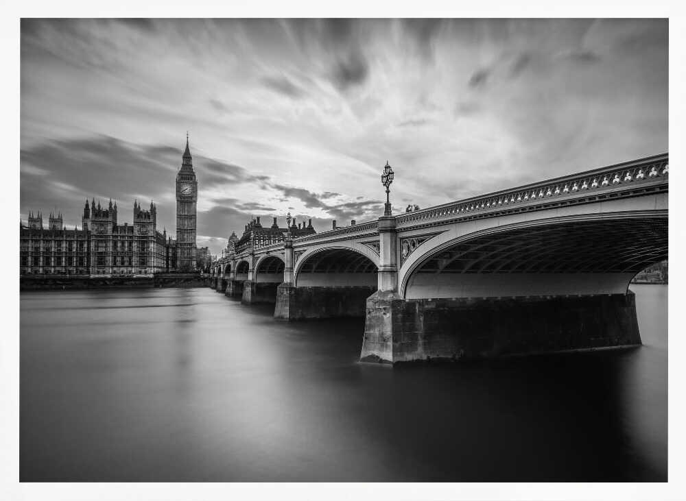 Big Ben Westminster Bridge Art Print UK — Dark Moody Dark Wall Art — Living Room — Wall It All Prints