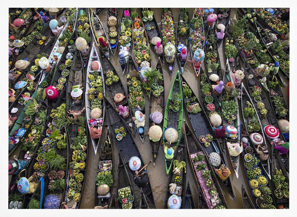 Vibrant Floating Market Art Print UK — Japanese Vibrant Wall Art — Kitchen — Wall It All Prints