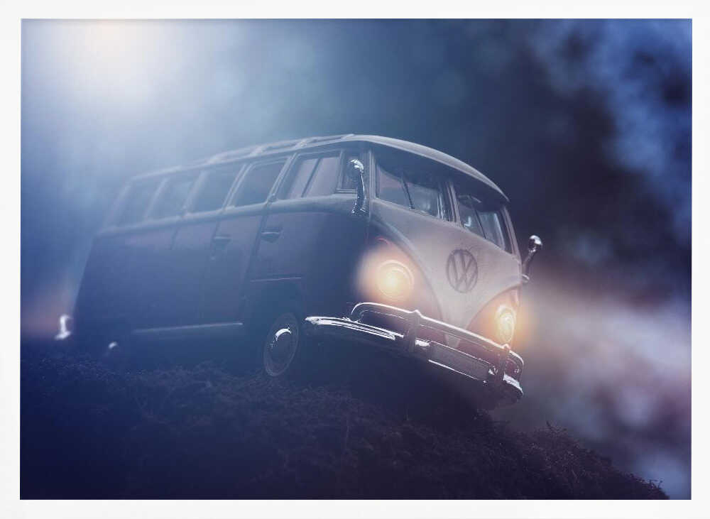 Misty Night Van Art Print UK — Dark Moody Vibrant Wall Art — Living Room — Wall It All Prints