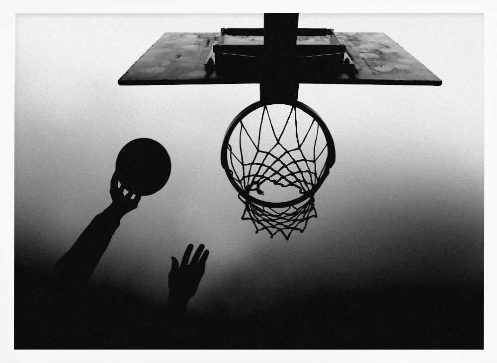 Basketball Silhouette Shot Art Print UK — Dark Moody Dark Wall Art — Living Room — Wall It All Prints