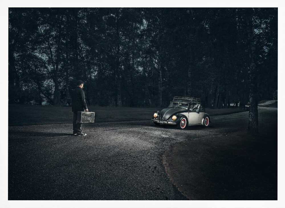 Dark Road Traveler Art Print UK — Dark Moody Dark Wall Art — Living Room — Wall It All Prints