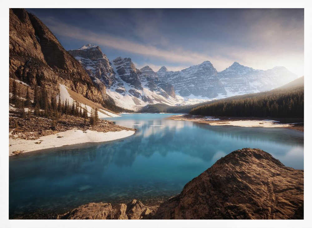 Turquoise Mountain Serenity Art Print UK — Landscape Vibrant Wall Art — Bedroom — Wall It All Prints