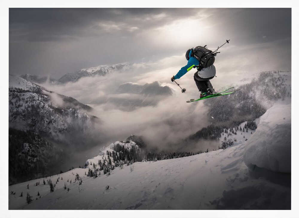 Epic Mountain Ski Jump Art Print UK — Landscape Fresh Wall Art — Living Room — Wall It All Prints