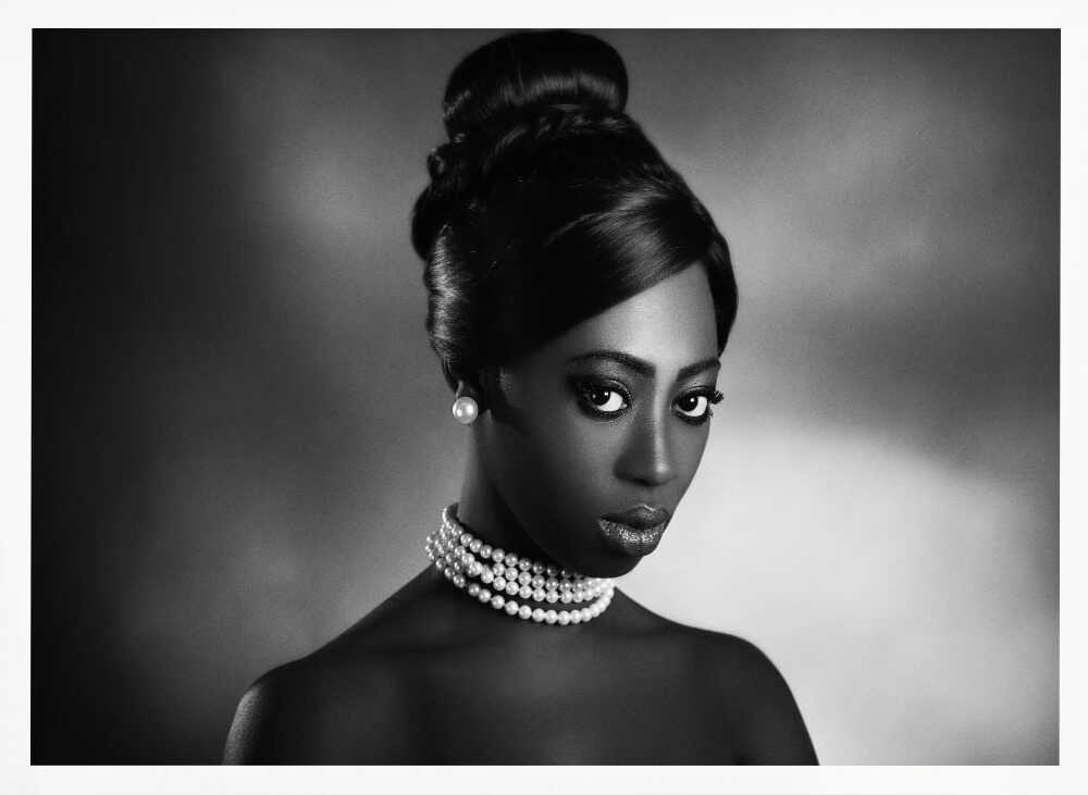 Elegant Woman In Pearls Art Print UK — Dark Moody Dark Wall Art — Living Room — Wall It All Prints