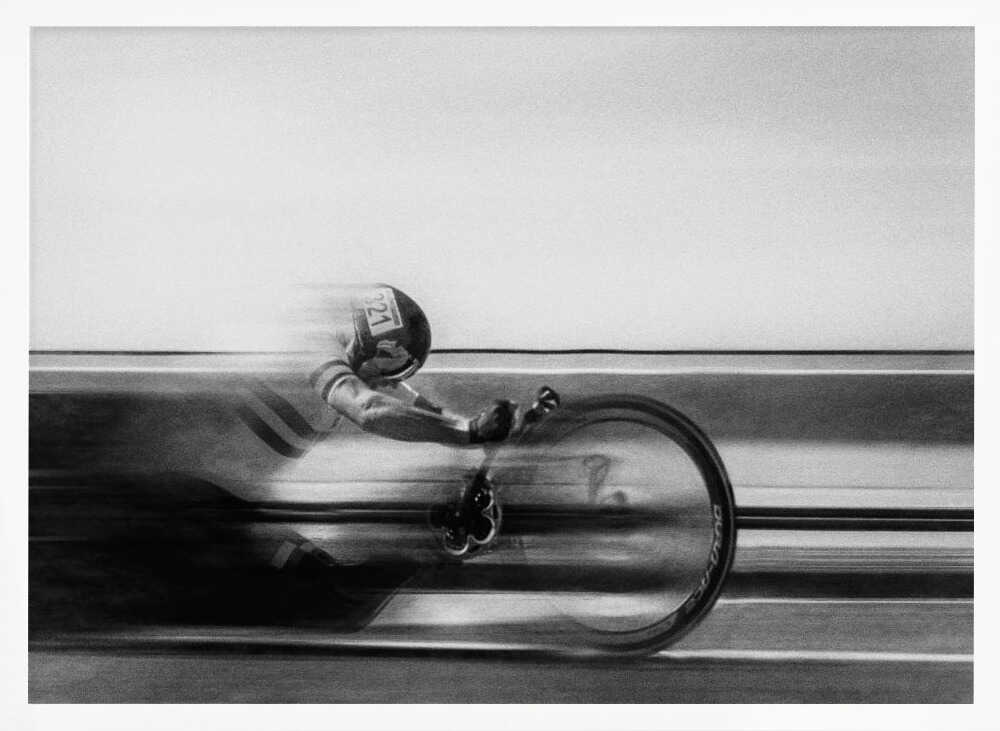 Fast Track Cyclist Art Print UK — Portrait Dark Wall Art — Living Room — Wall It All Prints