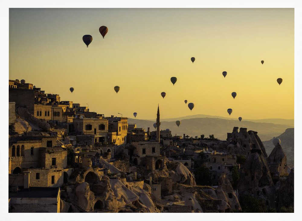 Hot Air Balloons Cappadocia Sunrise Art Print UK — Landscape Calm Wall Art — Living Room — Wall It All Prints