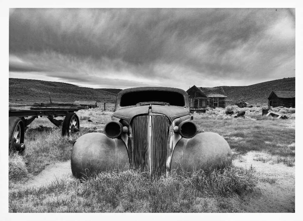 Abandoned Ghost Town Car Art Print UK — Dark Moody Dark Wall Art — Living Room — Wall It All Prints