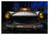 Eerie Car Blue Night Art Print UK — Dark Moody Dark Wall Art — Living Room — Wall It All Prints