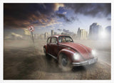 Dusty Classic Car Drive Art Print UK — Dark Moody Vibrant Wall Art — Living Room — Wall It All Prints