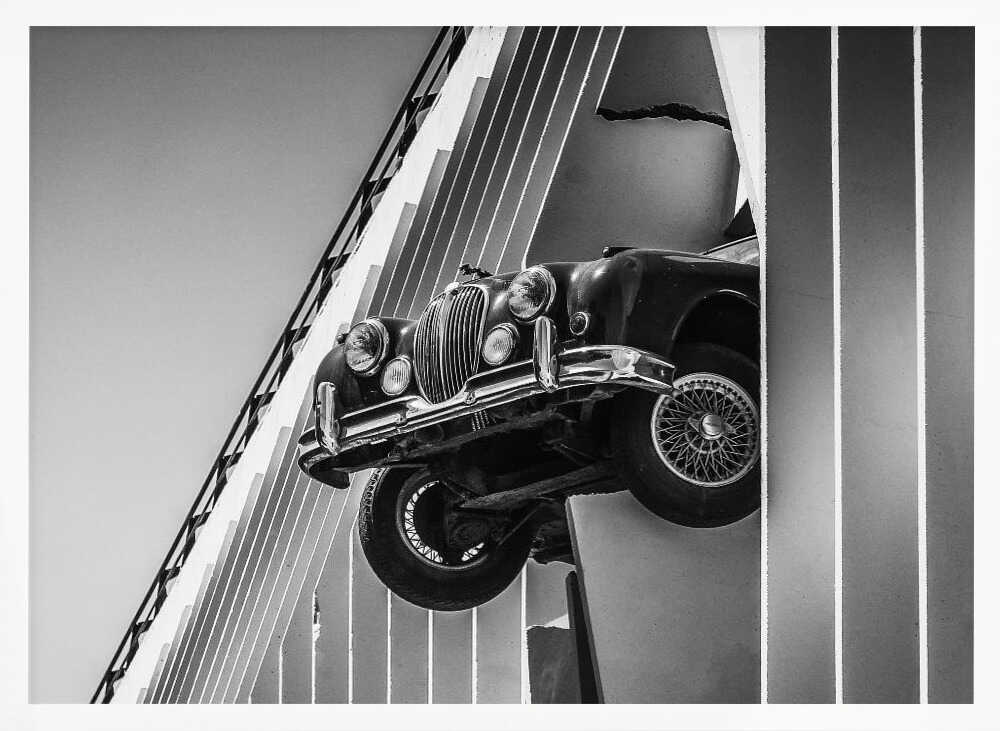 Classic Car Breaking Wall Art Print UK — Abstract Dark Wall Art — Living Room — Wall It All Prints