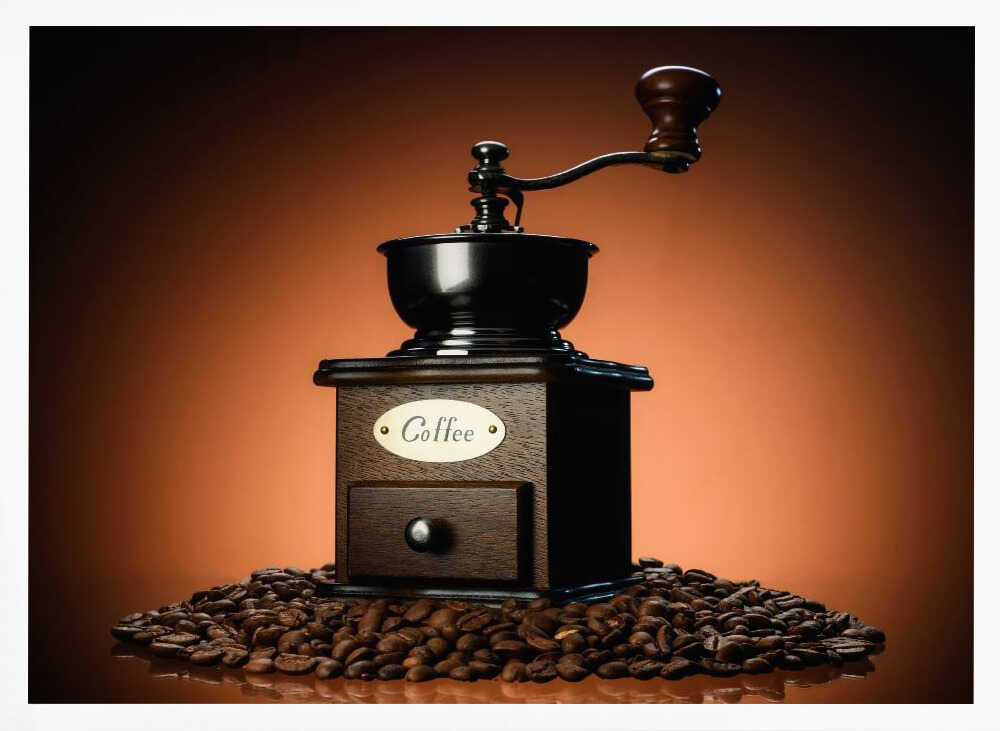 Classic Coffee Grind Art Print UK — Dark Moody Dark Wall Art — Kitchen — Wall It All Prints
