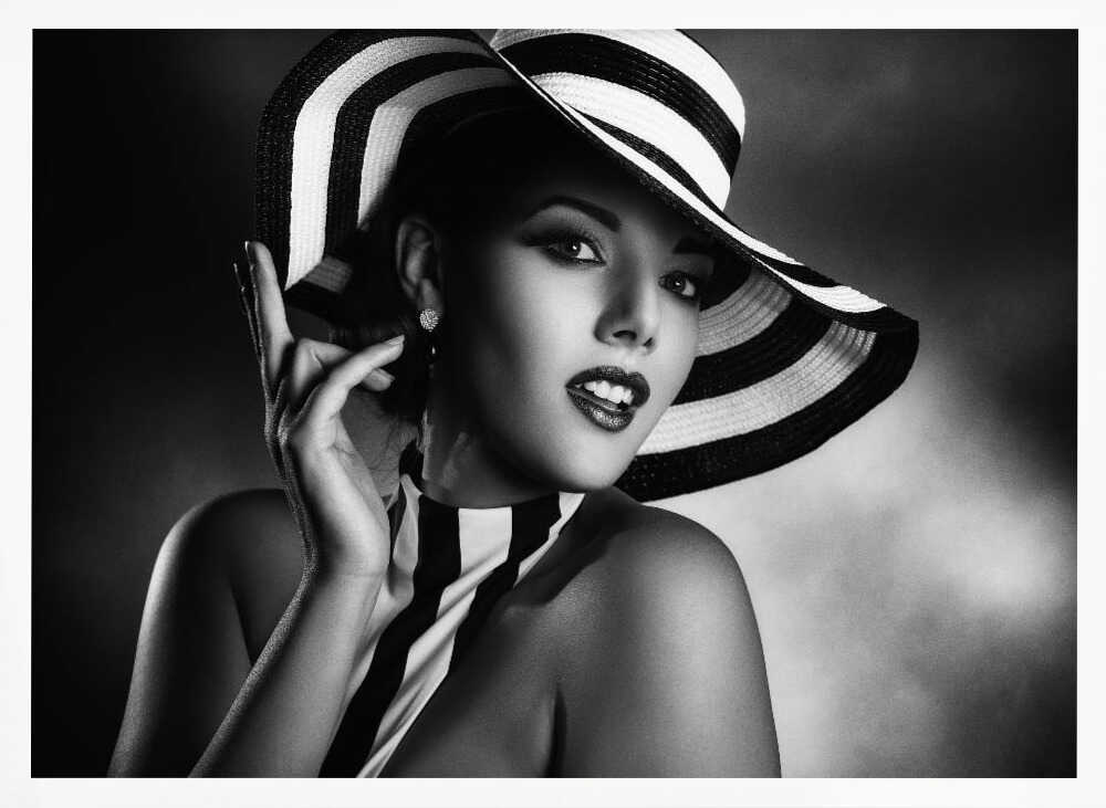 Black and White Glamour Art Print UK — Dark Moody Dark Wall Art — Living Room — Wall It All Prints