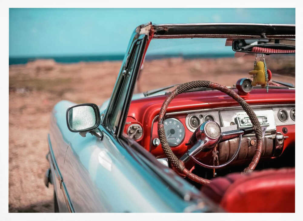 Classic Convertible Ocean View Art Print UK — Landscape Vibrant Wall Art — Living Room — Wall It All Prints