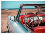 Classic Convertible Ocean View Art Print UK — Landscape Vibrant Wall Art — Living Room — Wall It All Prints
