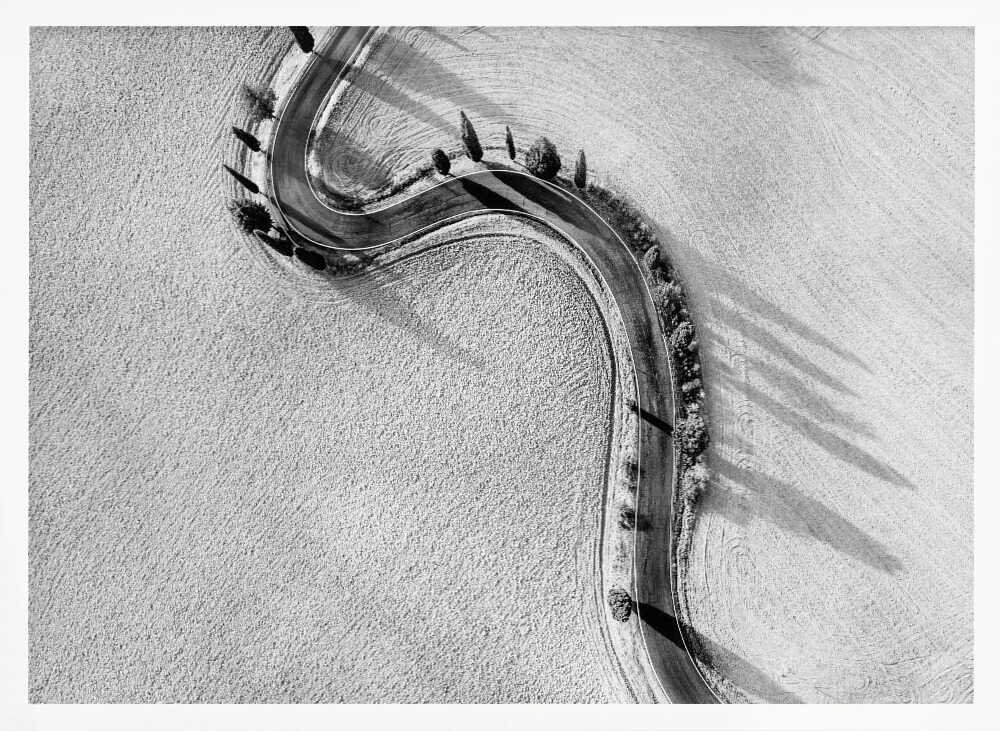 Winding Winter Road Art Print UK — Dark Moody Dark Wall Art — Office — Wall It All Prints