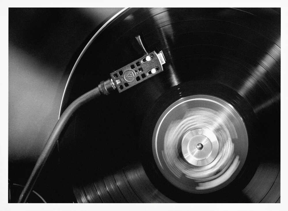 Spinning Vinyl Record Art Print UK — Vintage Dark Wall Art — Living Room — Wall It All Prints