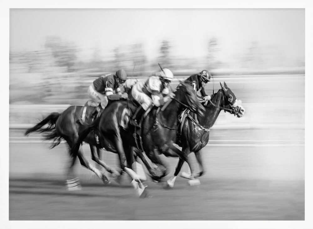 Galloping Racehorses Art Print UK — Animal Dark Wall Art — Living Room — Wall It All Prints