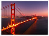 Golden Gate Bridge Twilight Art Print UK — Dark Moody Warm Wall Art — Living Room — Wall It All Prints