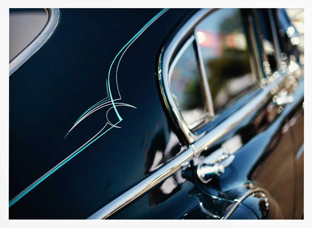 Pinstriped Classic Ride Art Print UK — Dark Moody Dark Wall Art — Living Room — Wall It All Prints