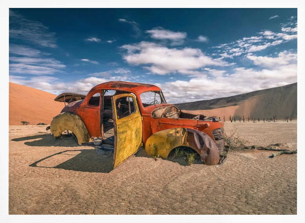 Vintage Desert Car Art Print UK — Landscape Vibrant Wall Art — Living Room — Wall It All Prints