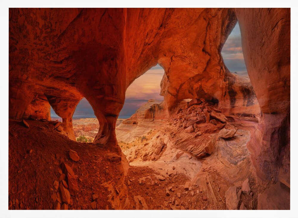 Red Rock Desert Arches Art Print UK — Landscape Vibrant Wall Art — Living Room — Wall It All Prints