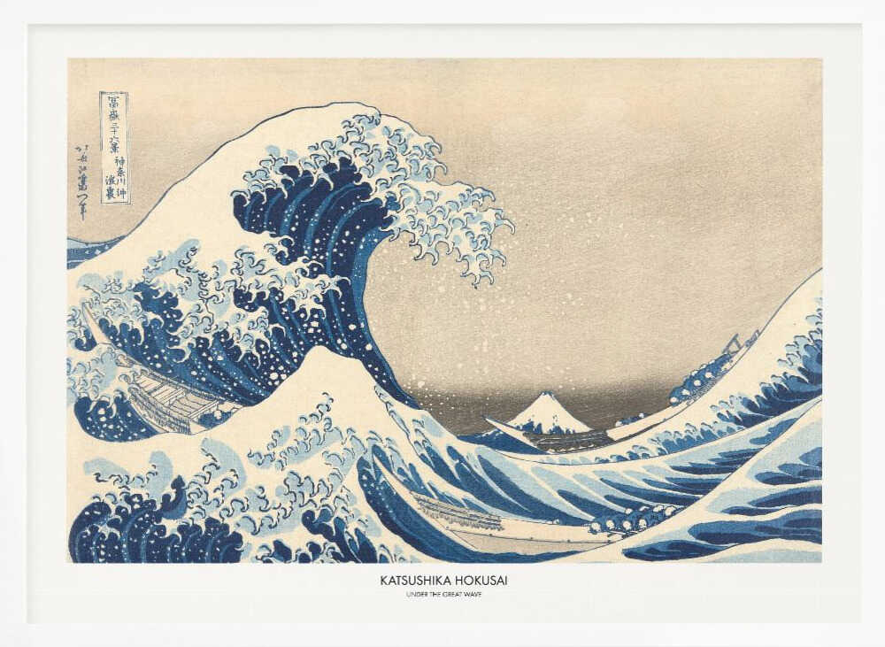 Under The Great Wave Art Print UK — Japanese Vibrant Wall Art — Living Room — Wall It All Prints