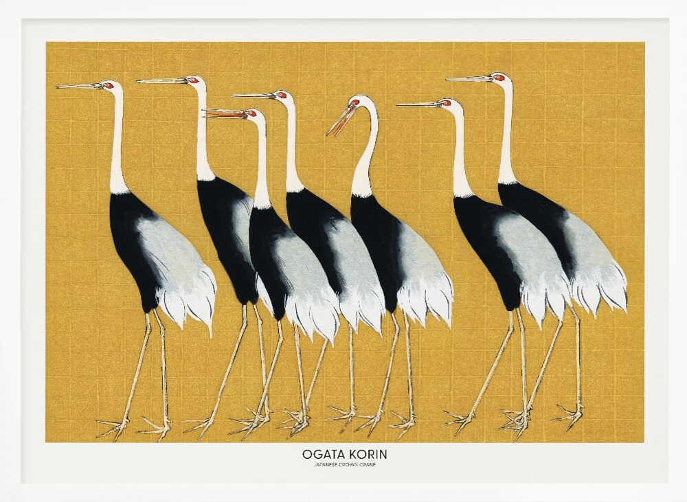 Japanese Red Crown Crane Art Print UK — Japanese Vibrant Wall Art — Living Room — Wall It All Prints