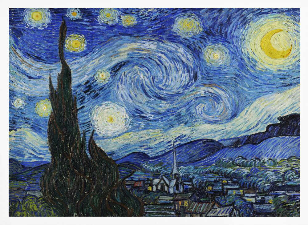 The Starry Night Art Print UK — Celestial Vibrant Wall Art — Living Room — Wall It All Prints