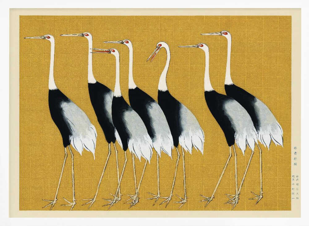 Japanese Red Crown Crane Art Print UK — Japanese Vibrant Wall Art — Living Room — Wall It All Prints