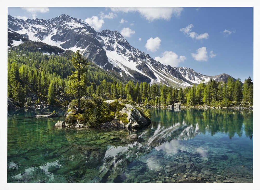 Green Mountain Lake Art Print UK — Landscape Calm Wall Art — Bedroom — Wall It All Prints