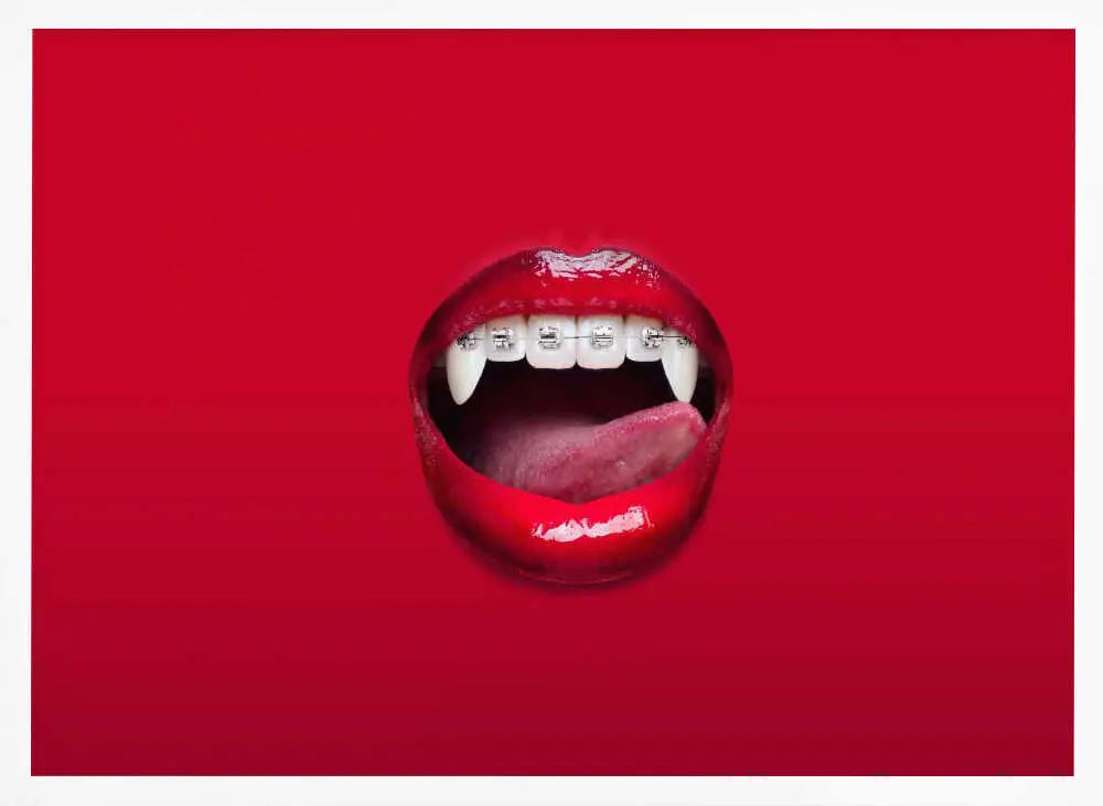 Red Vampire Lips Braces