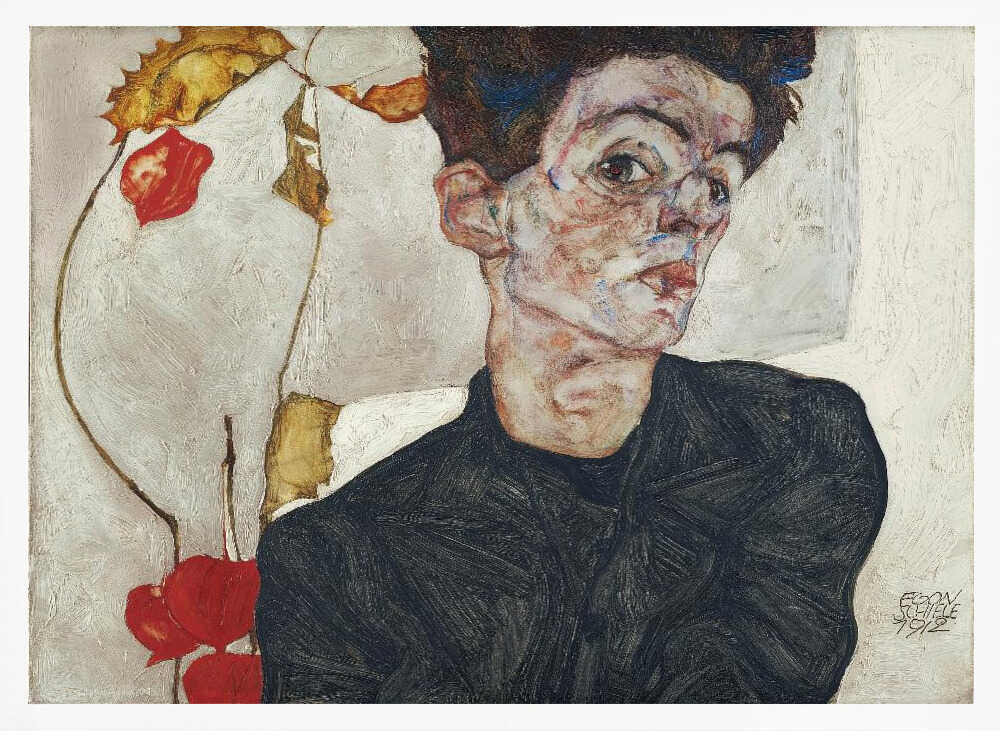 Egon Schiele's Self Portrait With Physalis 1912