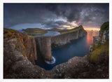 Dramatic Coastal Sunset Art Print UK — Dark Moody Calm Wall Art — Living Room — Wall It All Prints