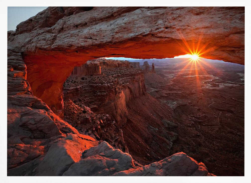 Mesa Arch Sunrise Glow Art Print UK — Dark Moody Calm Wall Art — Living Room — Wall It All Prints
