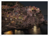 Italian Coastal Village Night Art Print UK — Landscape Vibrant Wall Art — Living Room — Wall It All Prints