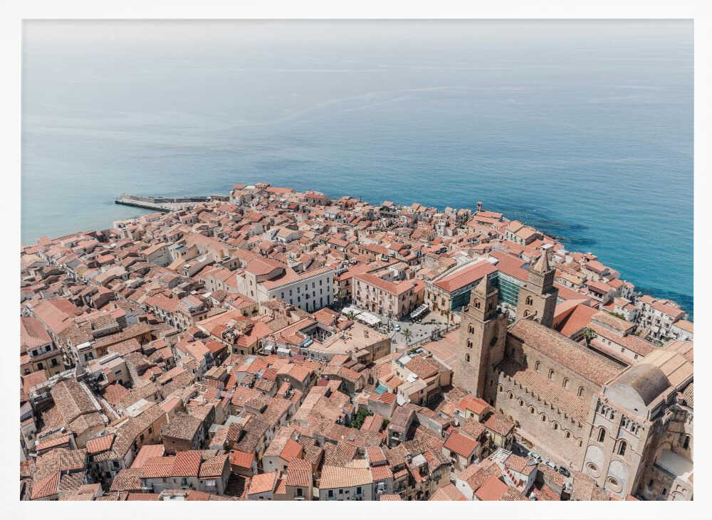 Sicilian Coastal Town Art Print UK — Landscape Vibrant Wall Art — Living Room — Wall It All Prints
