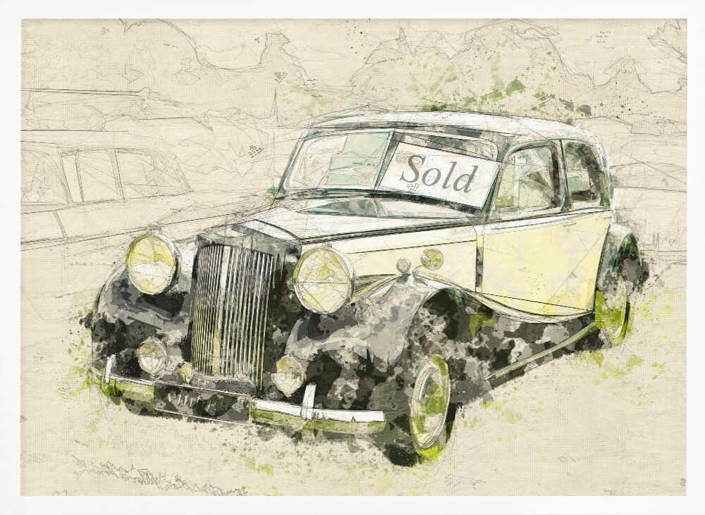Sold Vintage Car Art Print UK — Vintage Vibrant Wall Art — Living Room — Wall It All Prints